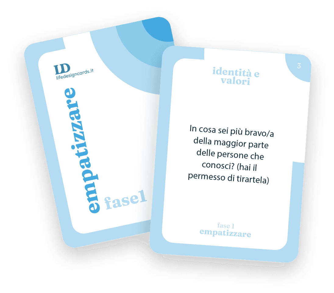 Carta empatizzare fase 1 e carta domanda con riflessione